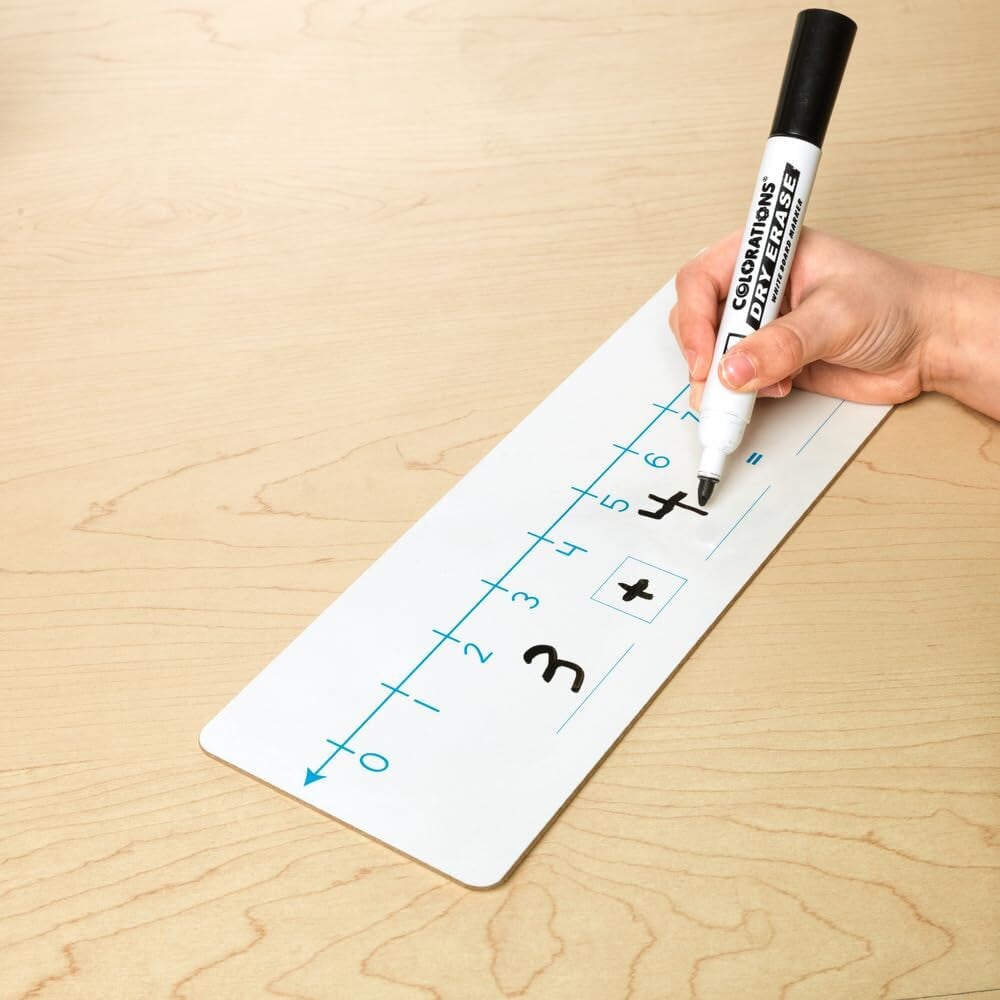 Number Line Dry Erase Boards &#x2013; Two-Sided Boards Feature 0-10 Number Line on One Side, 0-20 on the Other, Write and Wipe, 12&#x201D;X4&#x201D; (Set of 6), Number Line for Students