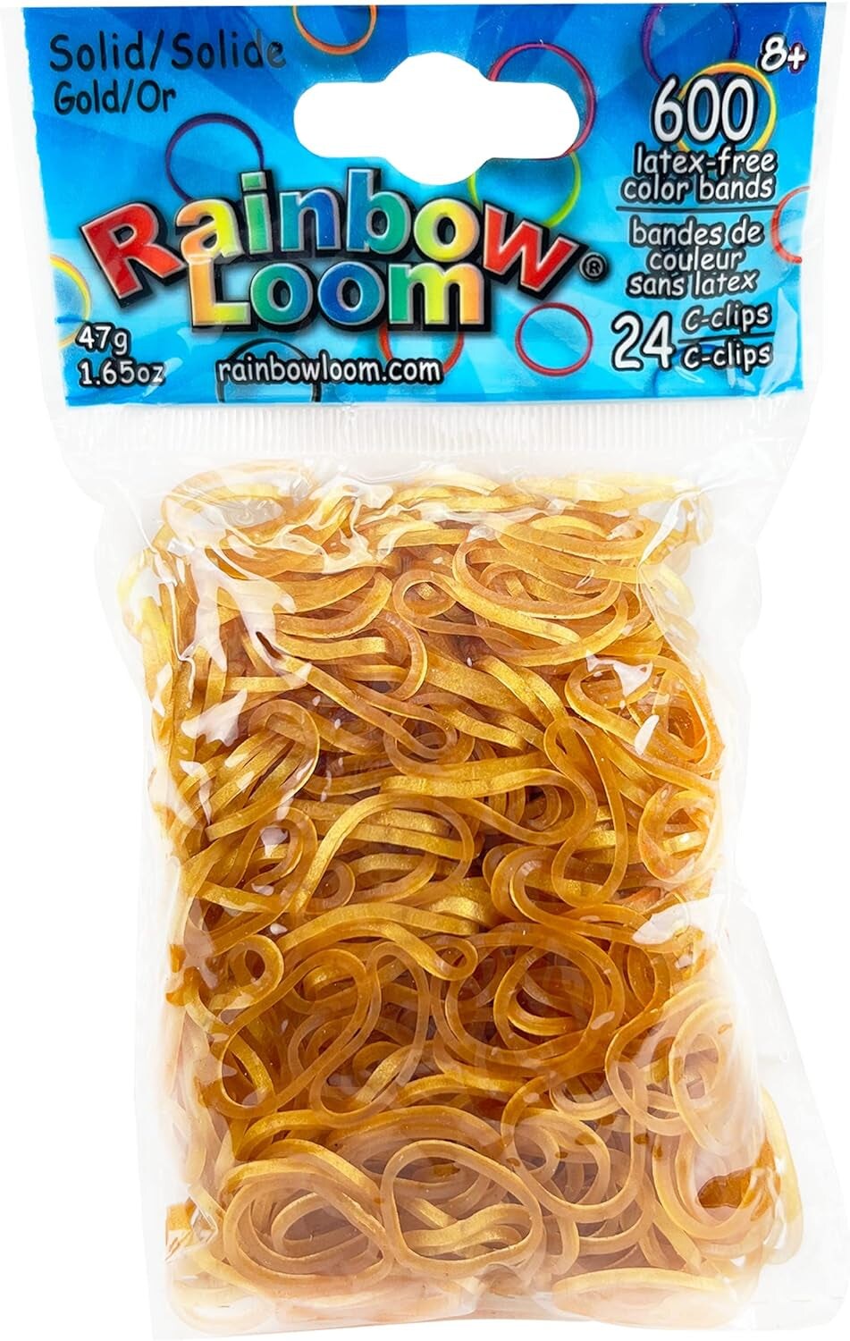 &#xAE; Gold Rubber Bands with 24 C-Clips (600 Count)