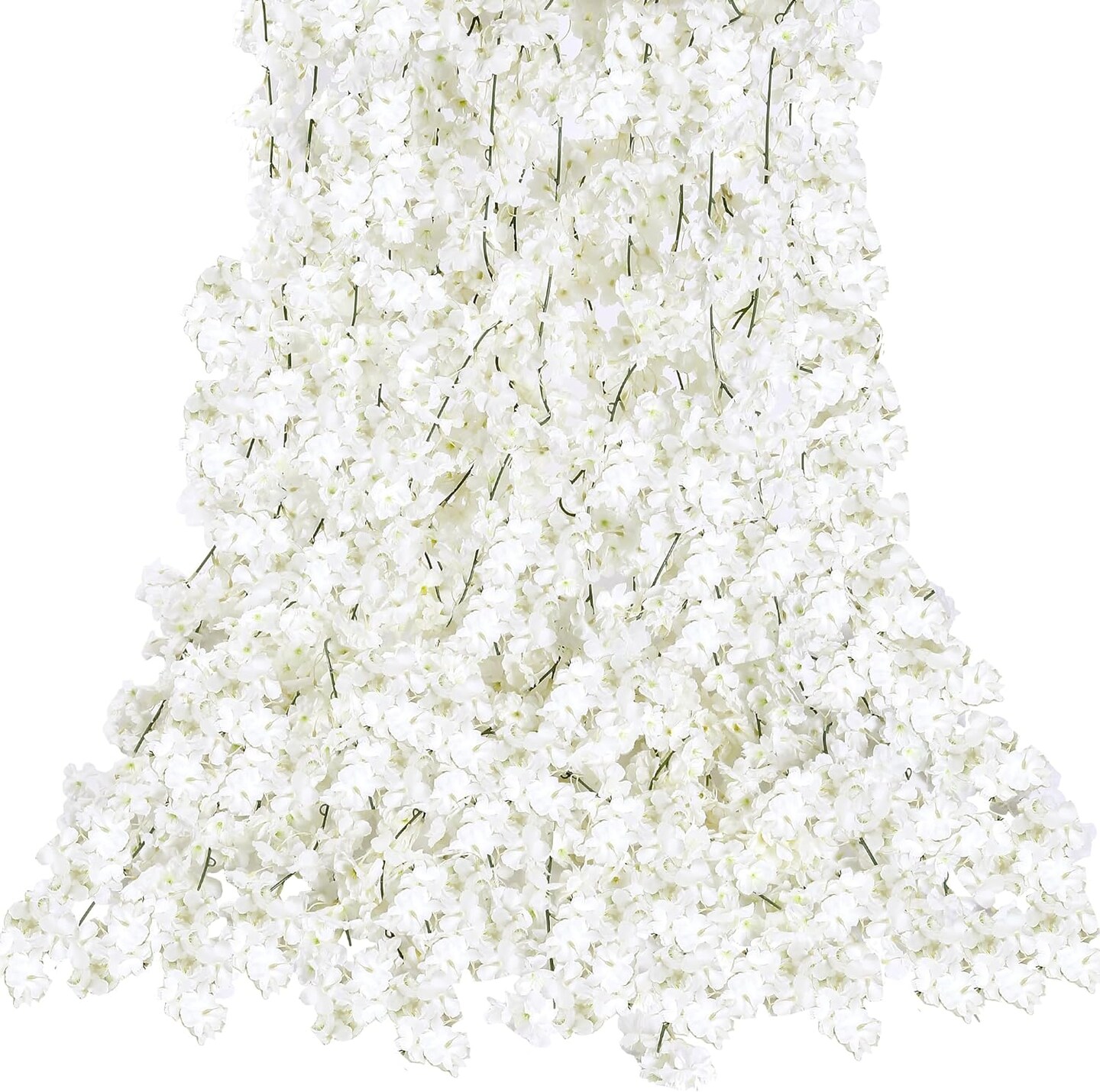 6-Pack Artificial Cherry Blossom Garland - Hanging Silk Flower Vines for Home and Event Decor