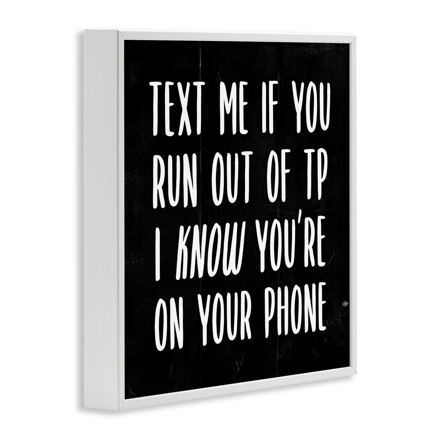 Stupell Industries Text Me For TP Funny Bathroom Framed Giclee Art