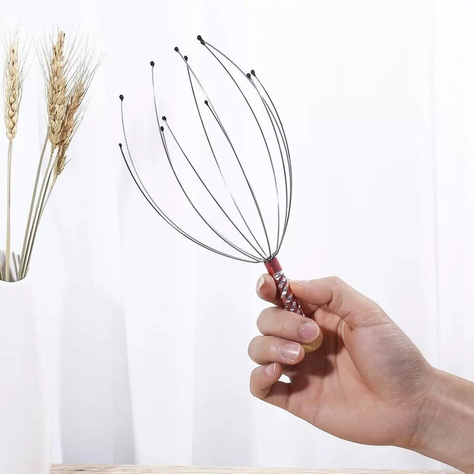 2pcs Head Massager Scratcher Neck Massage Scalp Relax Calm Stress Relief Octopus