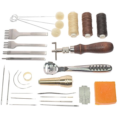 Leather Craft Basic Stitching Sewing Hand Tool Set Saddle Groover for DIY Leather Craft Projects