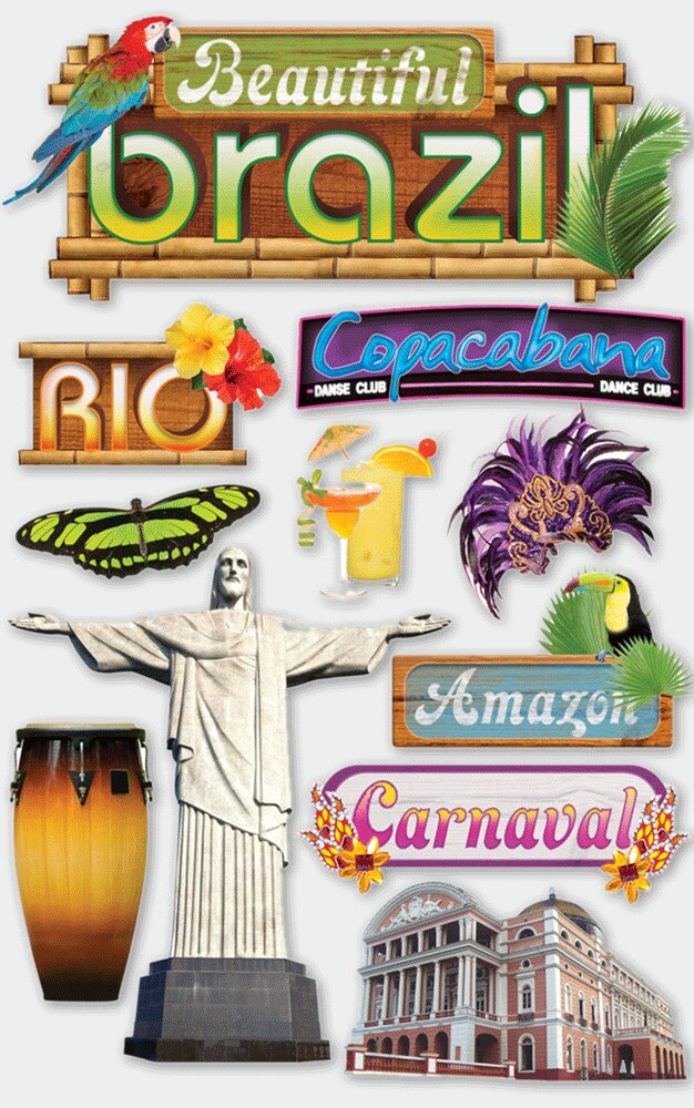 Paper House Brazil Dimensional Stickers