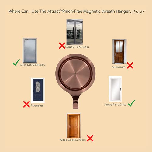 Attract Pinch-Free Magnetic Wreath Hanger 2-Pack