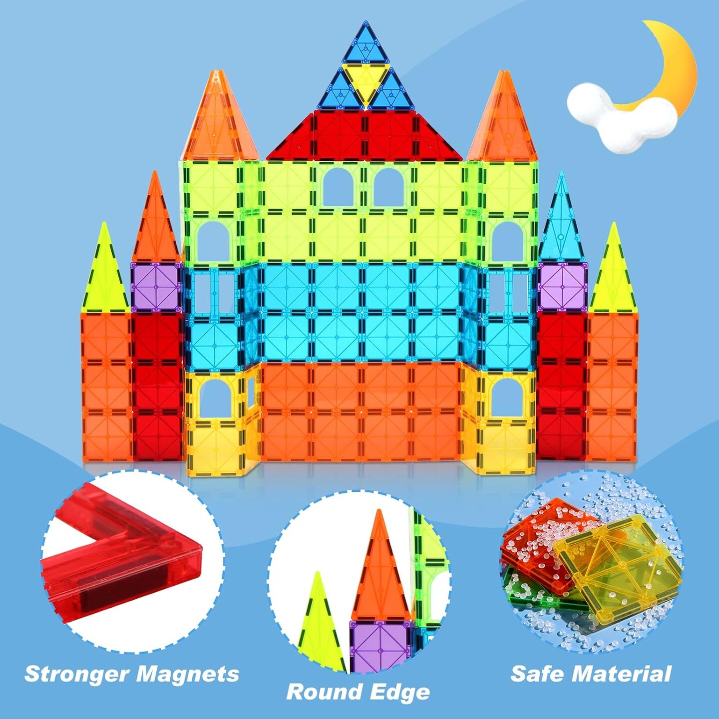64 PCS Magnetic Building Tiles Toys