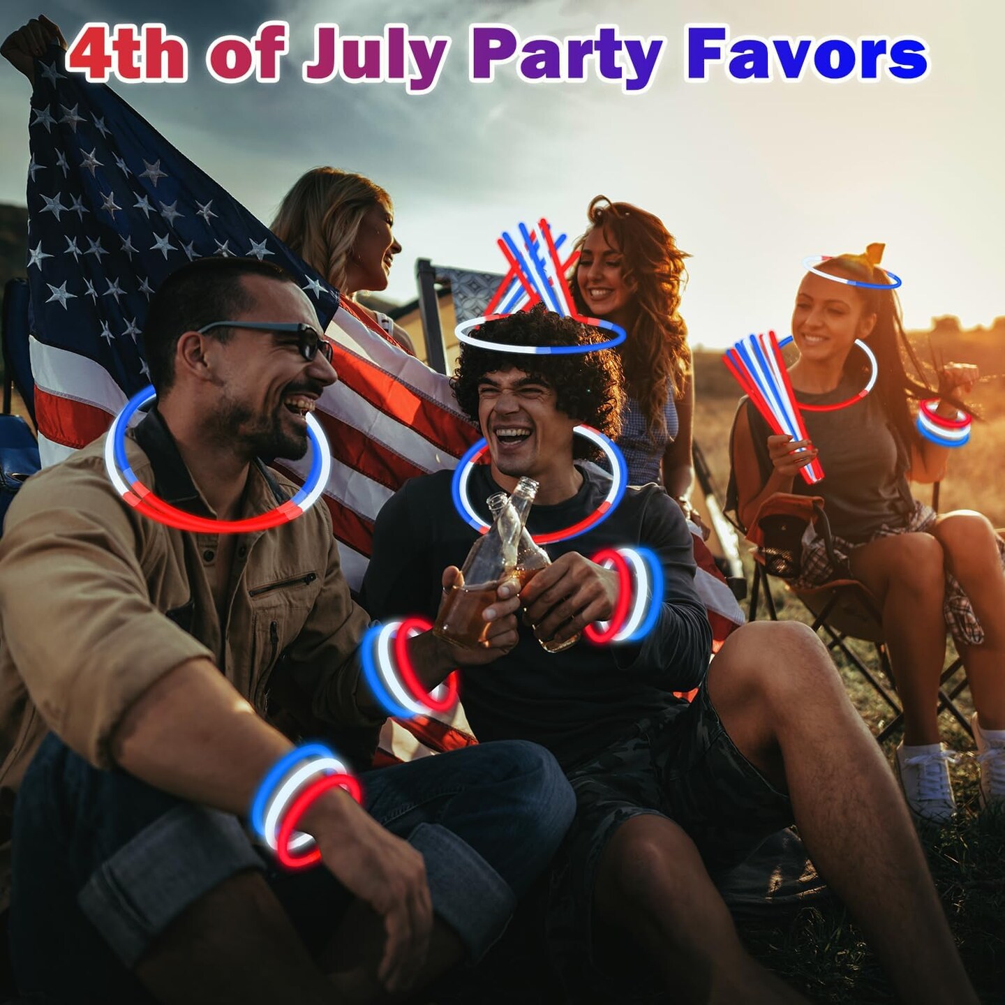 Bulk Patriotic Party Favors Supplies Glow Sticks Toys 360 PCS
