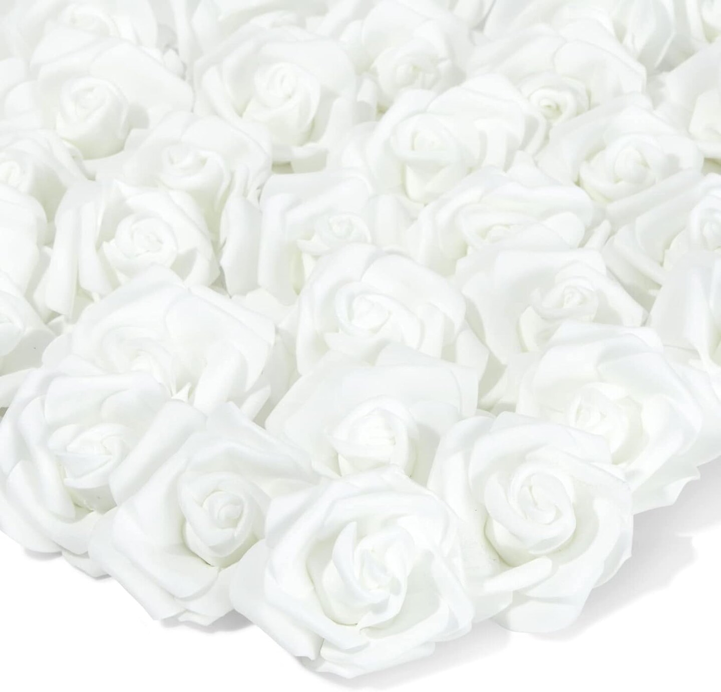 100 Pack White Artificial Flowers - 3 Inches (White)
