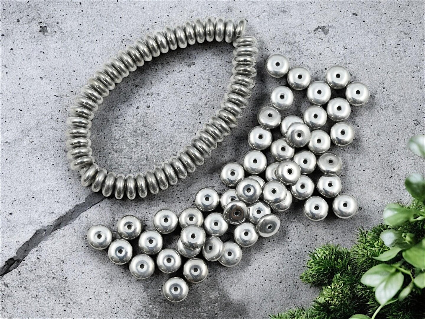 *50* 6x2mm Antique Silver Smooth Rondelle Beads