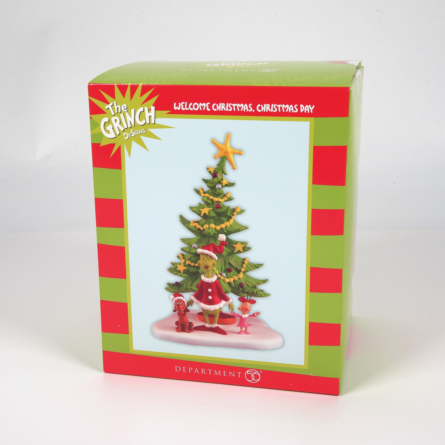 Grinch Village Welcome Xmas, Xmas Day Village Accessory Christmas Figurine 5.6in H