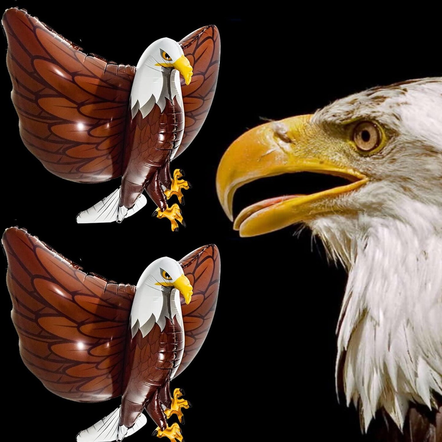 3D 32&#x22; 2 Pcs Giant Eagle Foil Balloons