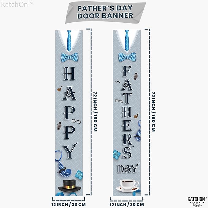 Happy Fathers Day Banner - XtraLarge, 72x12 Inch | Father's Day Door Banner for Happy Fathers Day Decorations | fathers Day Sign, Fathers Day Backdrop | Father's Day Party Decorations