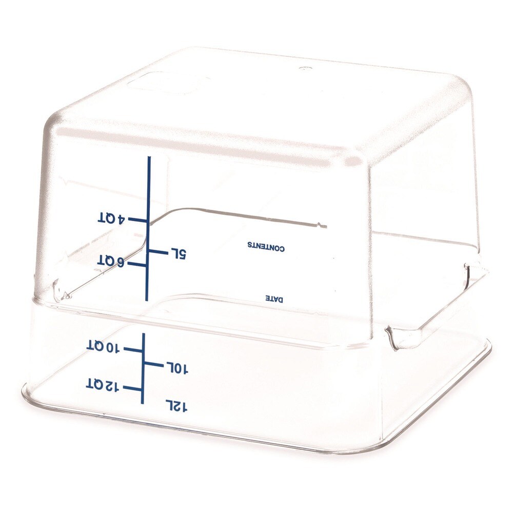 Carlisle 11.13 in. x 11.13 in. x 8.25 in. 12 qt. Squares Polycarbonate Food Storage Container - Clear