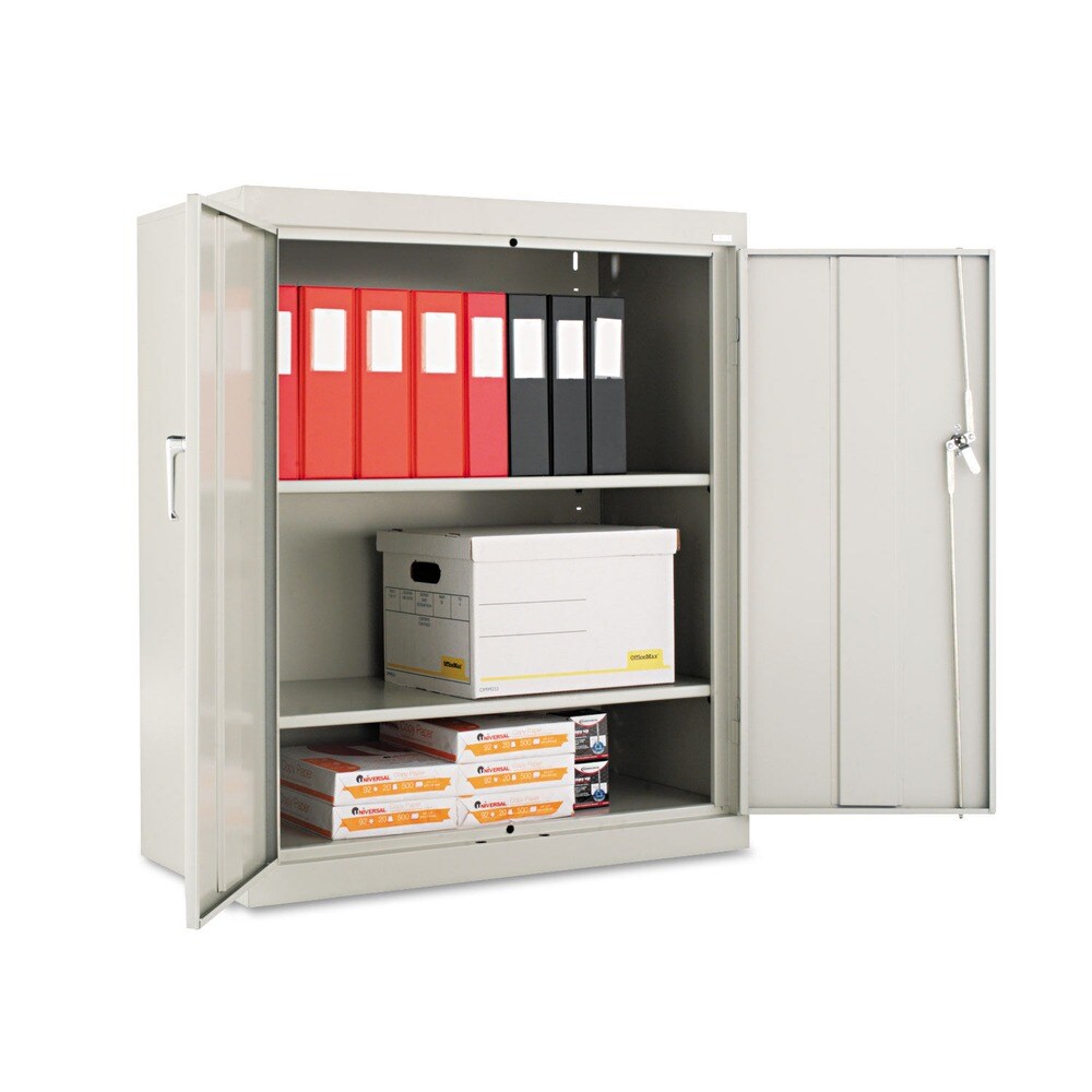 Alera 36 in. x 18 in. x 42 in. Assembled High Storage Cabinet with Adjustable Shelves - Light Gray