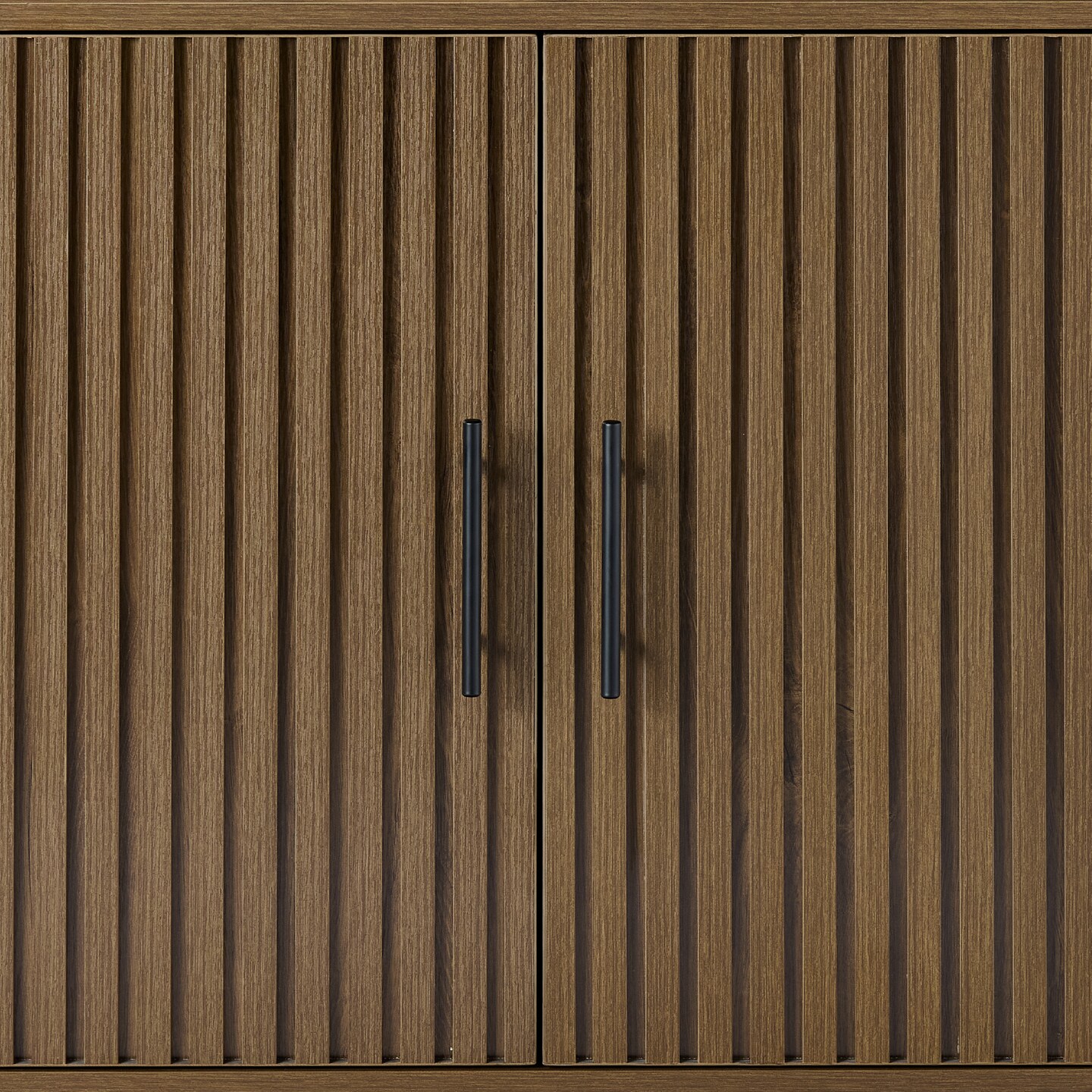 Best Choice Products 2-Door Slatted Storage Cabinet, Accent Furniture w/ Non-Scratch Foot Pads