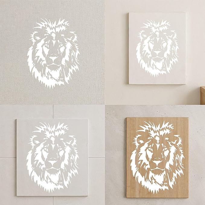 5x6 Inches Lion Stencil Template - Reusable Lion Head Forrest Animal Decorative Stencils for Painting on Wood, Glass, Wall Rock, Walls, Canvas, Glassware, Spray Painting, Airbrushing, Crafts