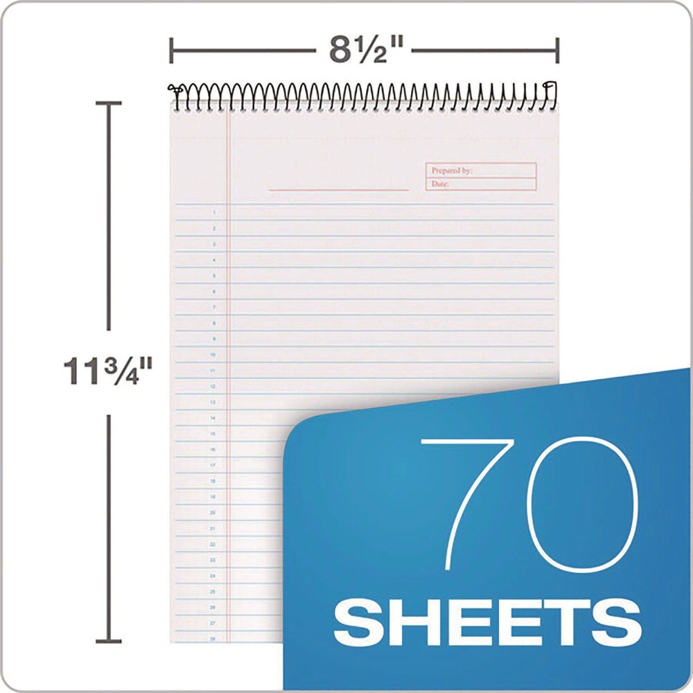 TOPS (70) White 8.5 in. x 11.75 in. Sheets Project-Management Format Medium/College Rule Docket Gold Planner Pad - Black Cover