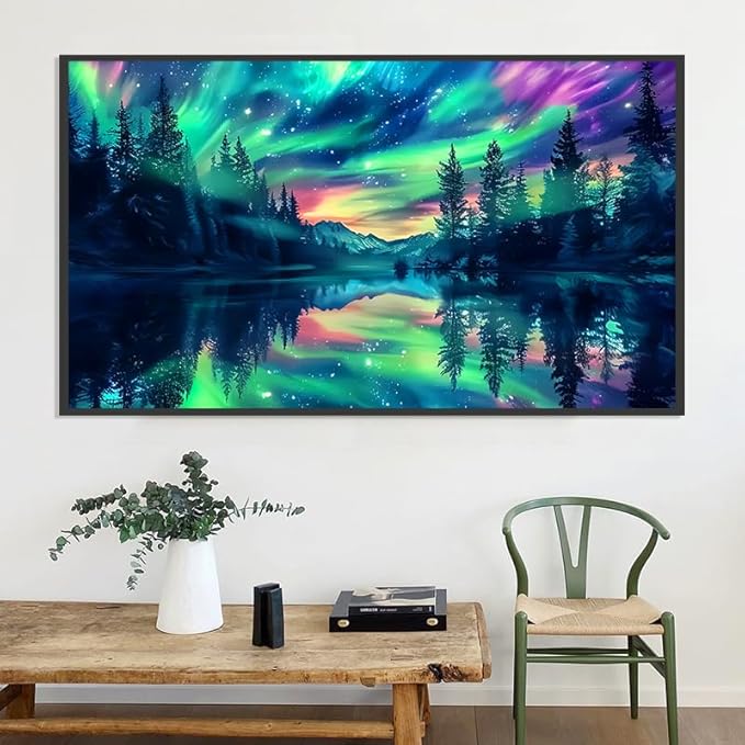 5D Diamond Art Kits for Adults Extra Large Diamond Painting Kits for Adults Beginners, DIY Large Size Diamond Gem Art Dots Painting Kits for Home Walls Decor Gifts 27.6x16in (Northern Lights)