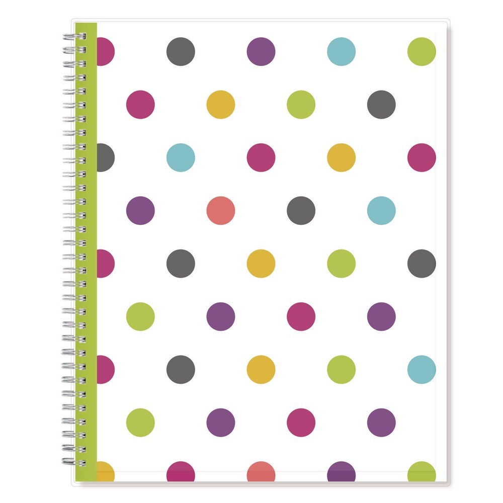 Blue Sky 11 in. x 8.5 in. 2025-2026 Teacher Dots CYO Cover Weekly/Monthly Lesson Planner - Multicolor Cover