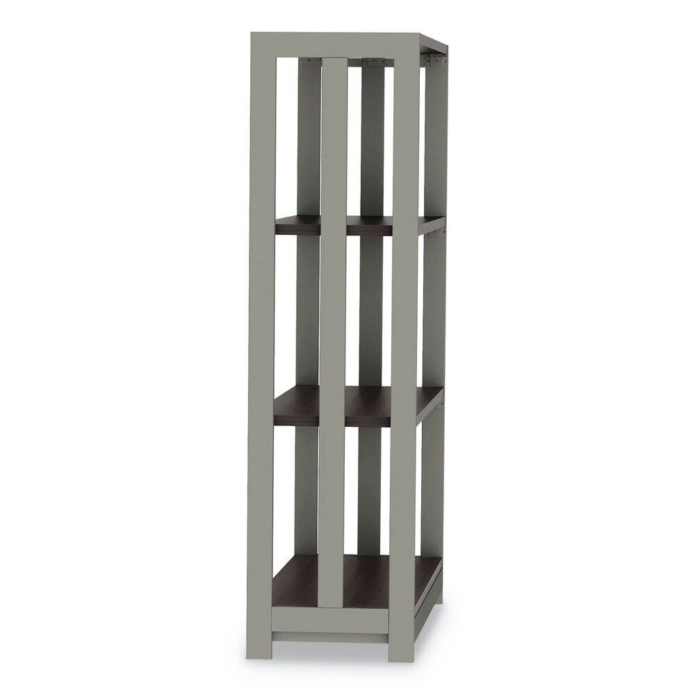 Linea Italia 31-1/2 in. x 11-5/8 in. x 43-1/4 in. Three-Shelf Trento Line Bookcase - Mocha