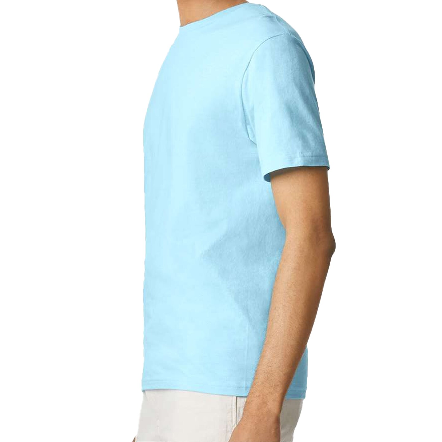 Gildan Men’s Softstyle Lightweight T-Shirt, Short Sleeve Cotton Tee for DIY Printing Projects, Sky