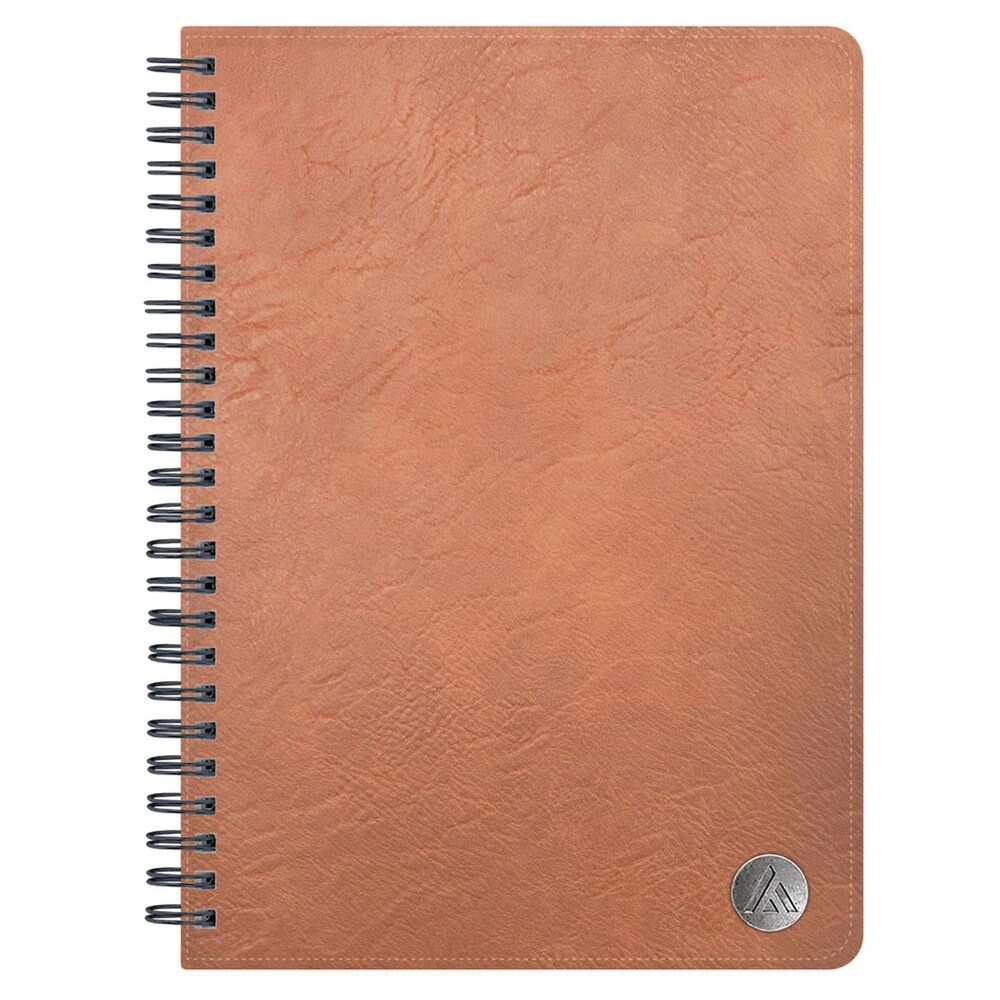 Blue Sky ASMBLD 8.5 in. x 5.75 in. Sheets 1-Subject Medium/College Rule Faux Leather Wirebound Notebook - Tan