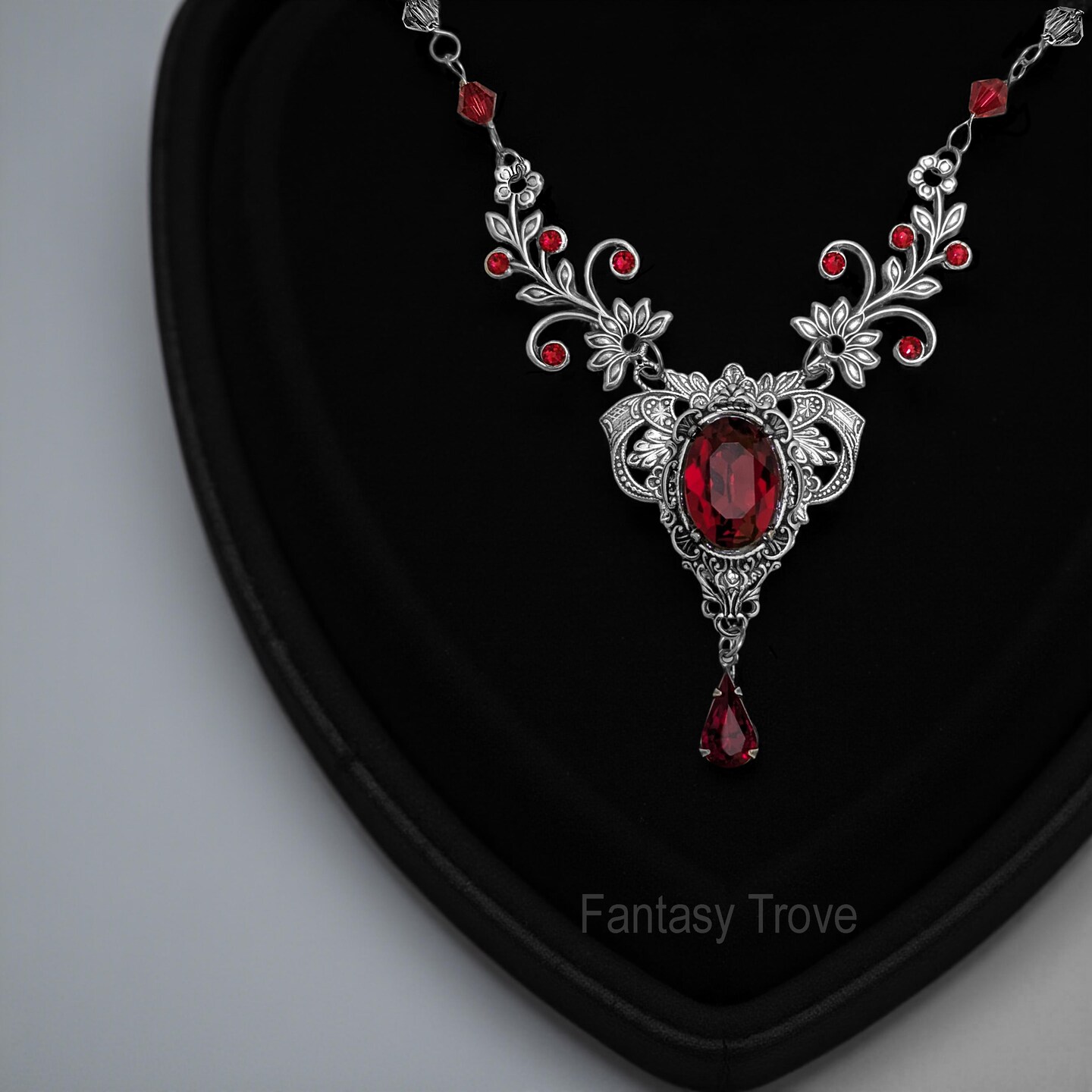 Medieval Times Necklace & Earrings Jewelry Black Crystal Silver Tone Gift Set Medieval Jewelry Sets - Etsy main image 3