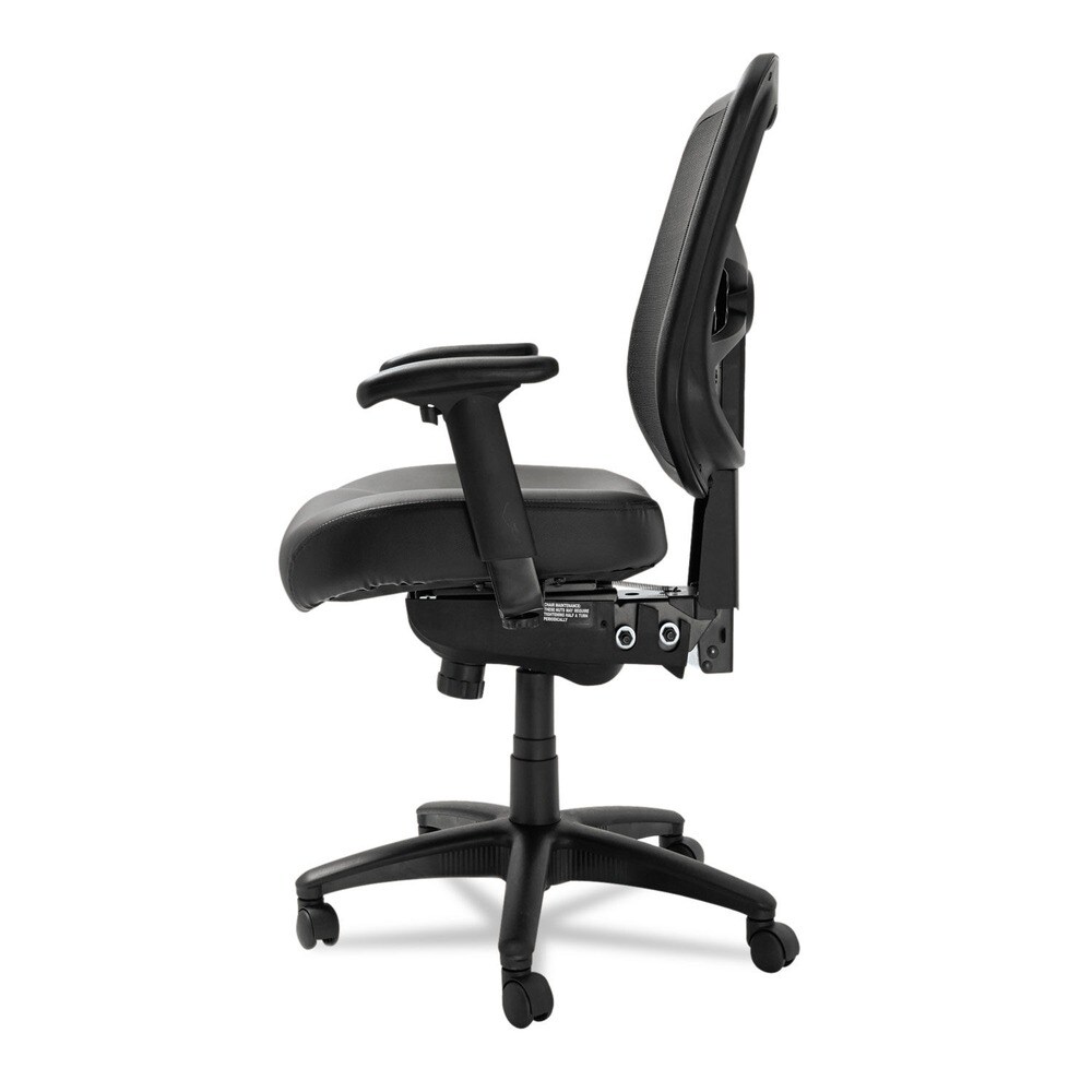 Alera Elusion Series Supports Up to 275 lbs. 17.7 in. to 21.4 in. Seat Height Mesh Mid-Back Multifunction Chair - Black