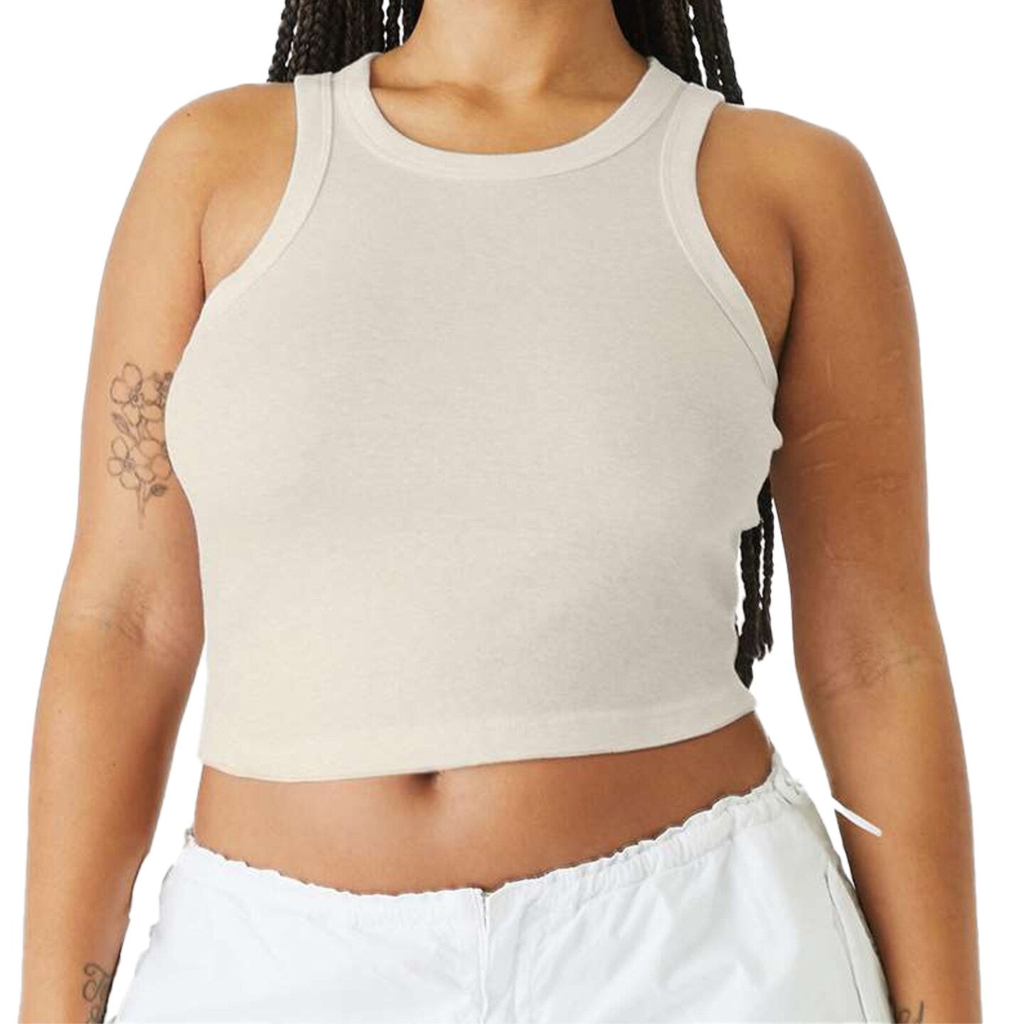 BELLA + CANVAS Women's Micro Rib Racer Tank Top, Sleeveless Fitted Basic Tank