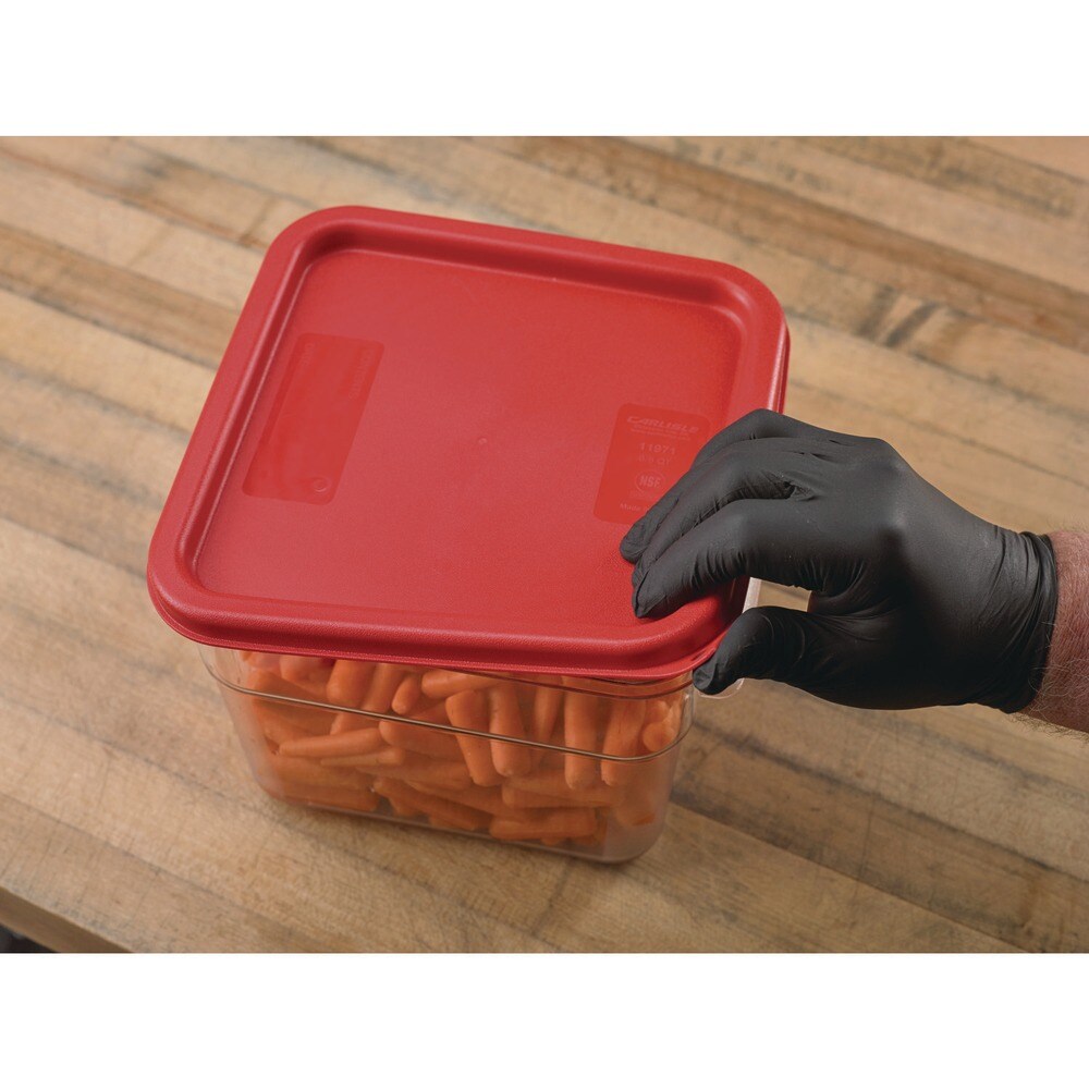 Carlisle 9 in. x 9 in. x 0.63 in. Squares Food Storage Container Lid - Red