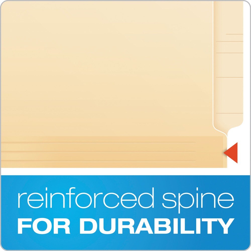 Pendaflex 0.75 in. Expansion 11-pt Manila 1 Fastener Letter Size Laminated End Tab Fastener Folders - Manila (50/Box)