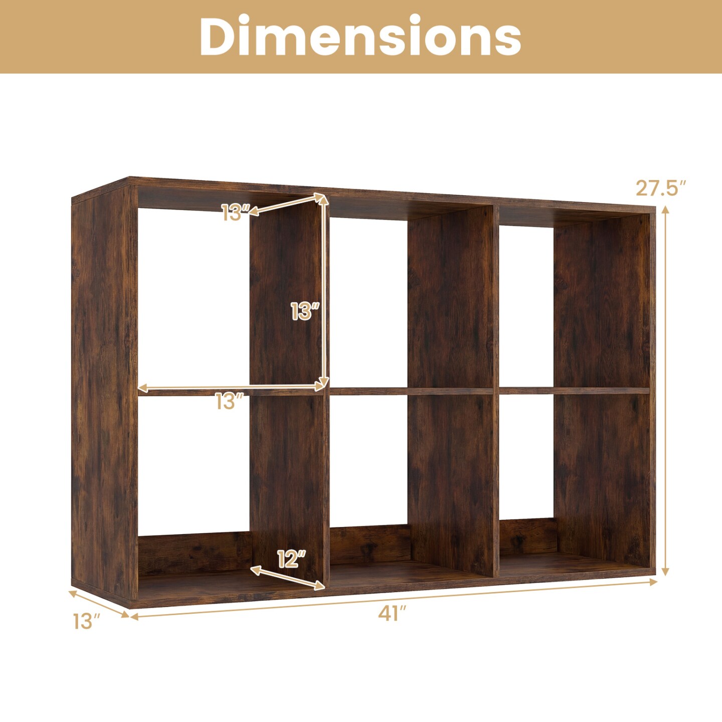 Freestanding Cube Storage Shelf Organizer Engineered Wood Bookcase with Open Compartments and Wide Tabletop for Home Office