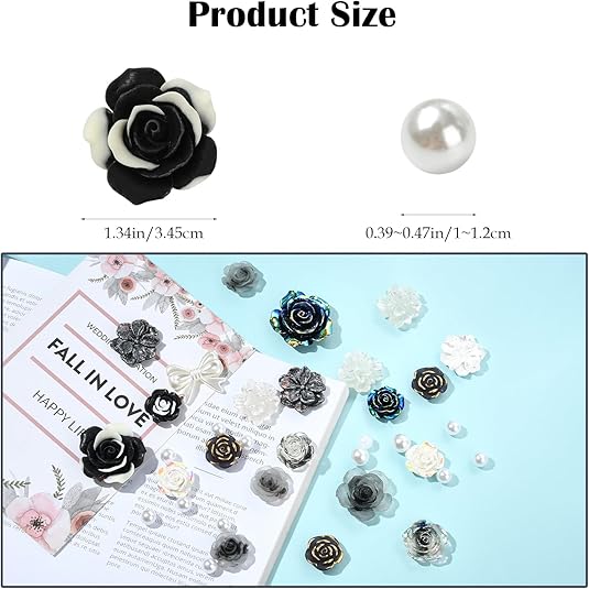 50g Random 3D Resin Flower & Butterfly Charms – Colorful Rose, Bow, Pearl & Acrylic Beads for DIY Jewelry, Bracelets, Earrings, Necklaces, Phone Cases, and Crafts SEO-Optimized Product Description: Cr