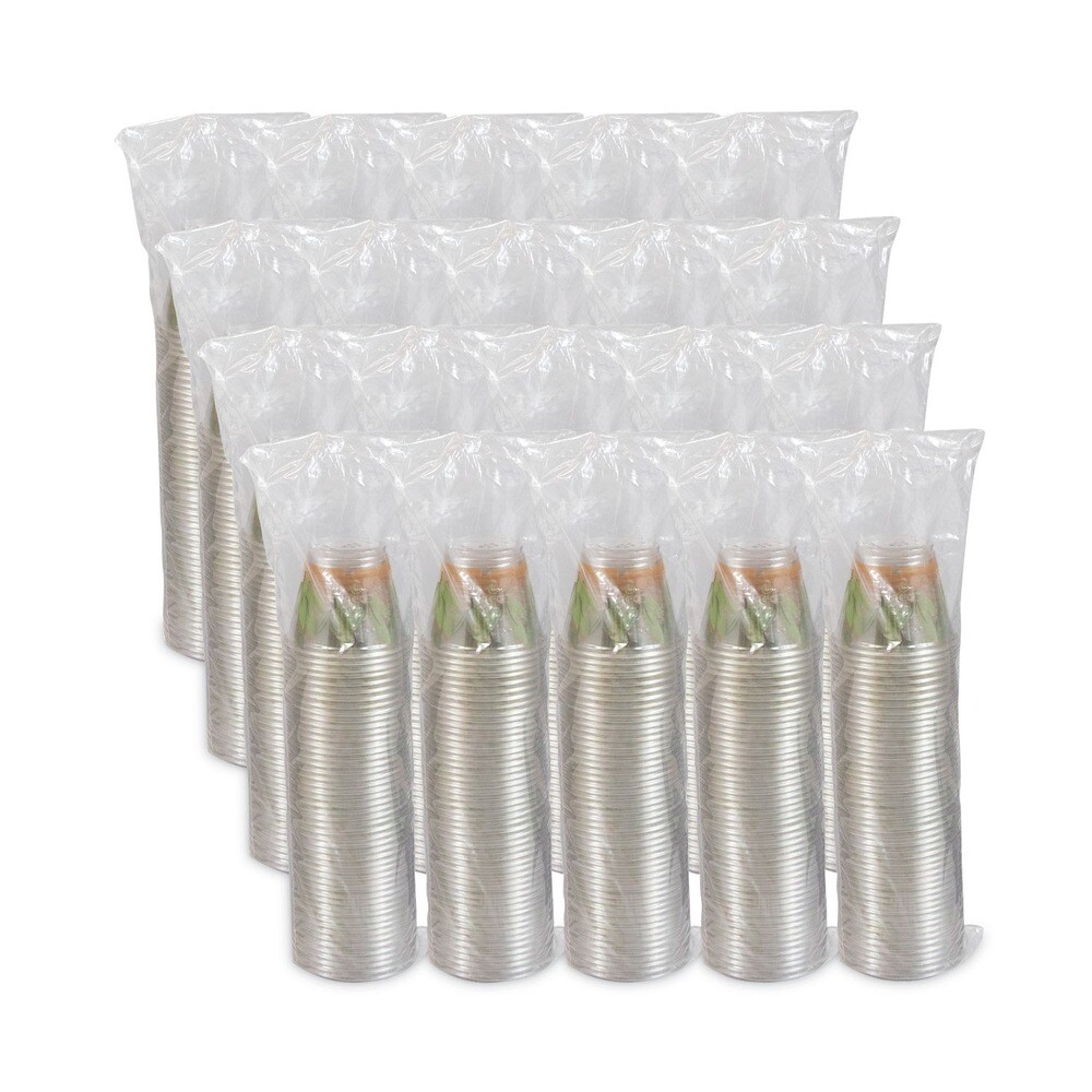 Dart Bare Eco-Forward 9 oz. RPET Cold Cups with ProPlanet Seal - Clear/Green/Orange (20/Carton)