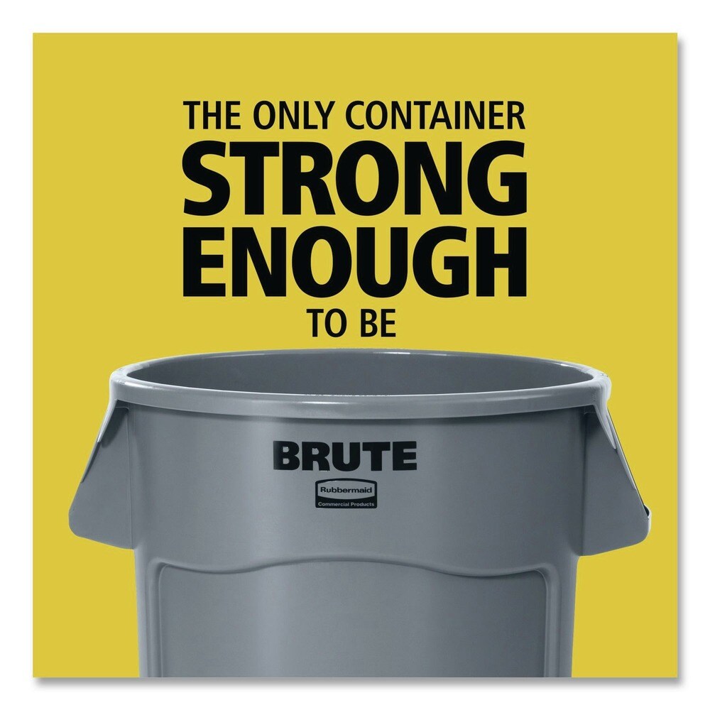Rubbermaid Commercial 32 Gallon Plastic Vented Round Brute Container - Blue