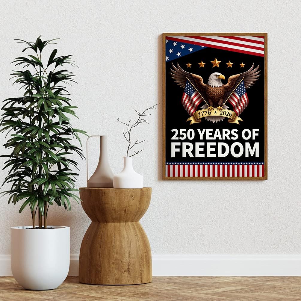 250th Anniversary USA Patriotic 5D Diamond Painting Kit for Adults Beginners – Full Drill DIY Diamond Dots Crystal Gem Art 12x16 Inch Independence Day Wall Decor Craft Set
