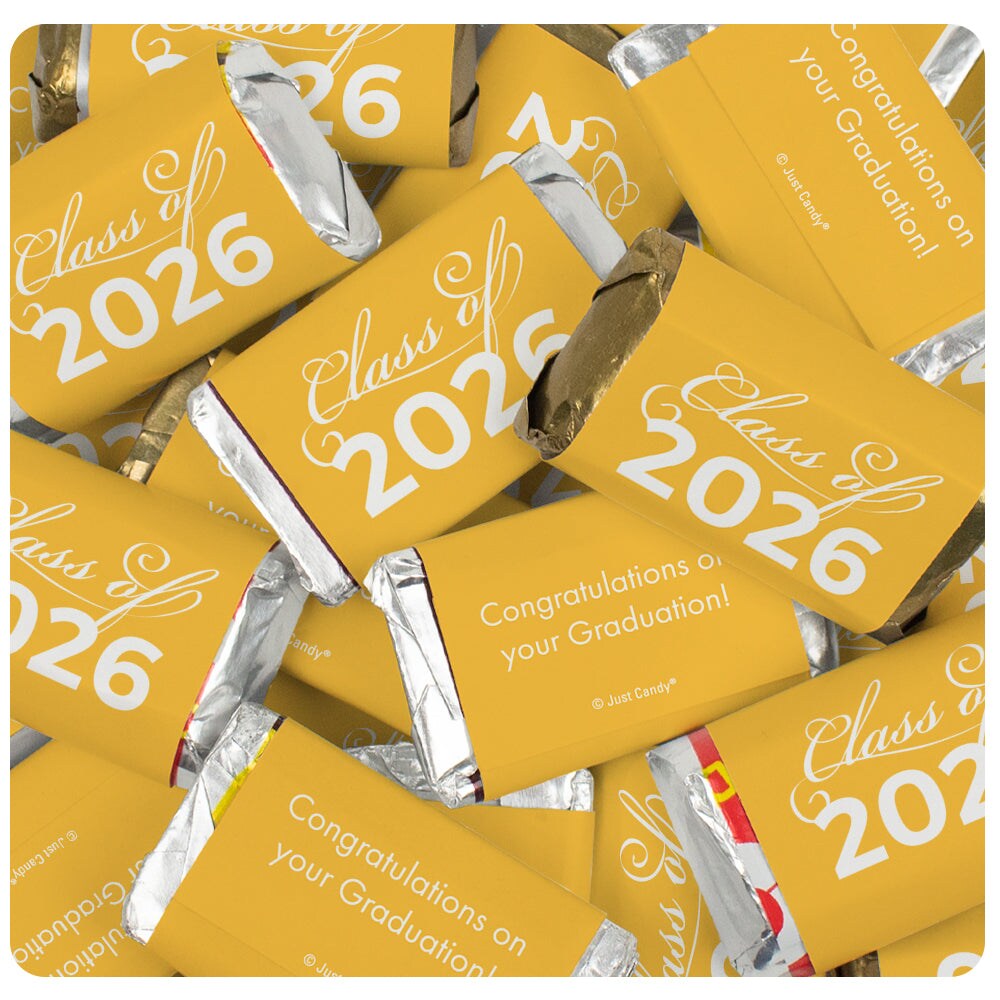 136 Pcs Red Graduation Class Of 2026 Assorted Wrapped Chocolate Miniatures For Party Favors, Goodie Bags, Gifts And More (2.5lb Bag) - No Assembly Required