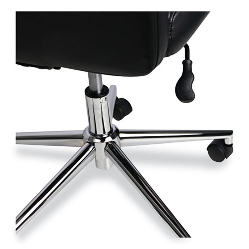 Alera 18.19 in. to 21.93 in. Seat Height Leather Task Chair Supports Up to 275 lb - Black Seat/Black Back