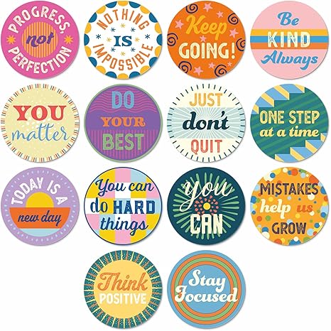 1008pc Growth Mindset Stickers Bulk – 1" Positive Affirmation Labels to ...
