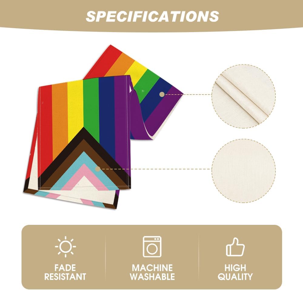 LGBT Pride Heart Table Runner, Gay Lesbian Pansexual Holiday Kitchen Dining Table Decoration for Home Party Decor 13 x 72 Inch