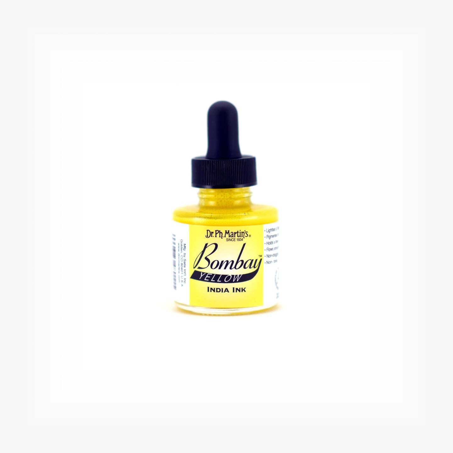 Dr. Ph. Martin's® Bombay India Ink, 1.0 US fl oz, 1BY Yellow, 1 Bottle