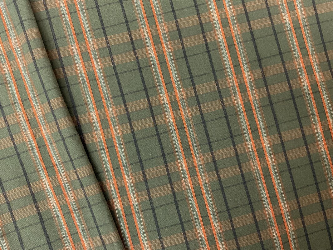 Green-Multi Cotton Spandex Plaid Madras Woven Fabric By the Yard