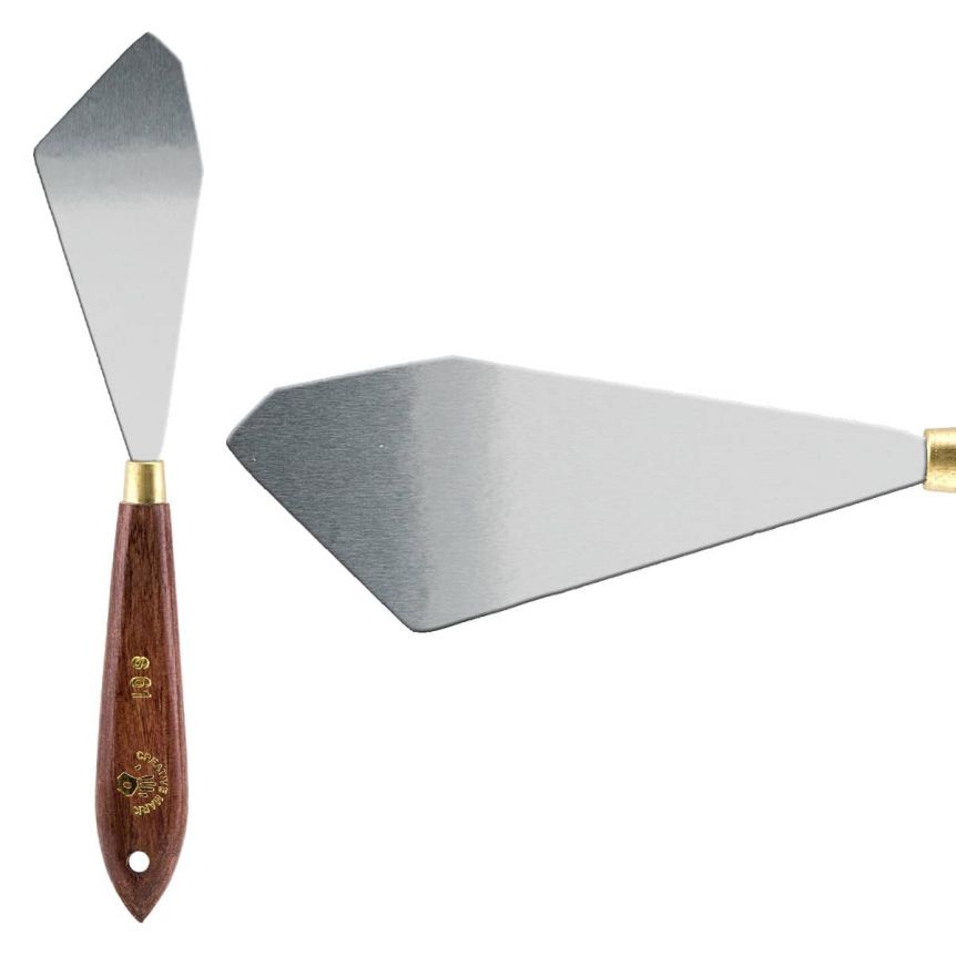 Creative Mark Stainless Steel Palette Knife Painting Tools - Paint Palette with Wooden Handle - Variety of Shapes and Sizes - 61S, 4 in