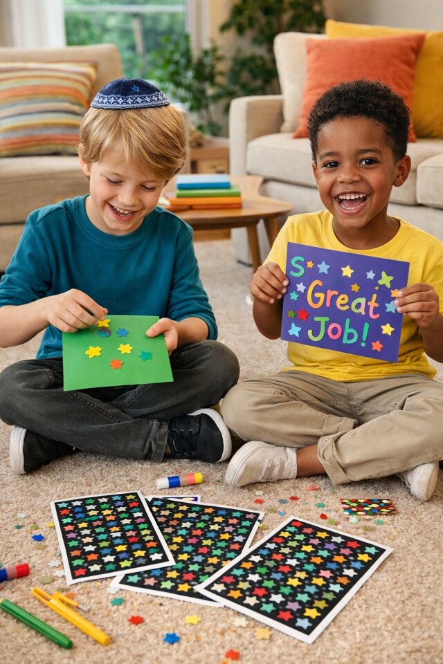 Colorful Foil Star Stickers – 400 Pack, 4 Sheets Shiny Reward Labels for Teachers, Crafts & Kids