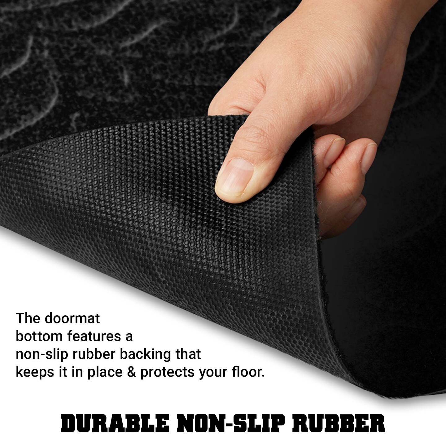 G128 Front Door Mat 29.5x17 Inch, Sturdy Door Mats for Home Entrance Outdoor Indoor, Non-Slip Rubber Backing Low Profile Mat, All Season Easy Clean Welcome Entryway Rug, Black Leaves