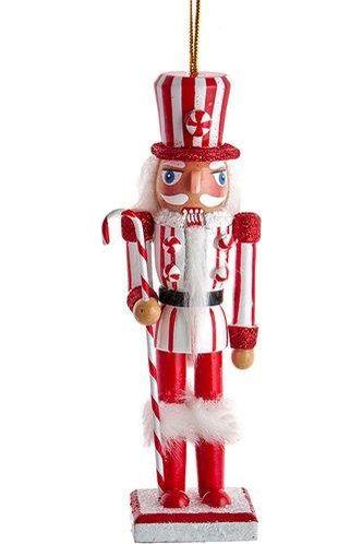 6&#x22; Wooden Peppermint Nutcracker Ornaments