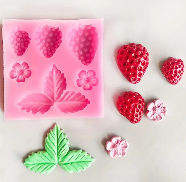 Strawberry Silicone Molds Flower Leaf