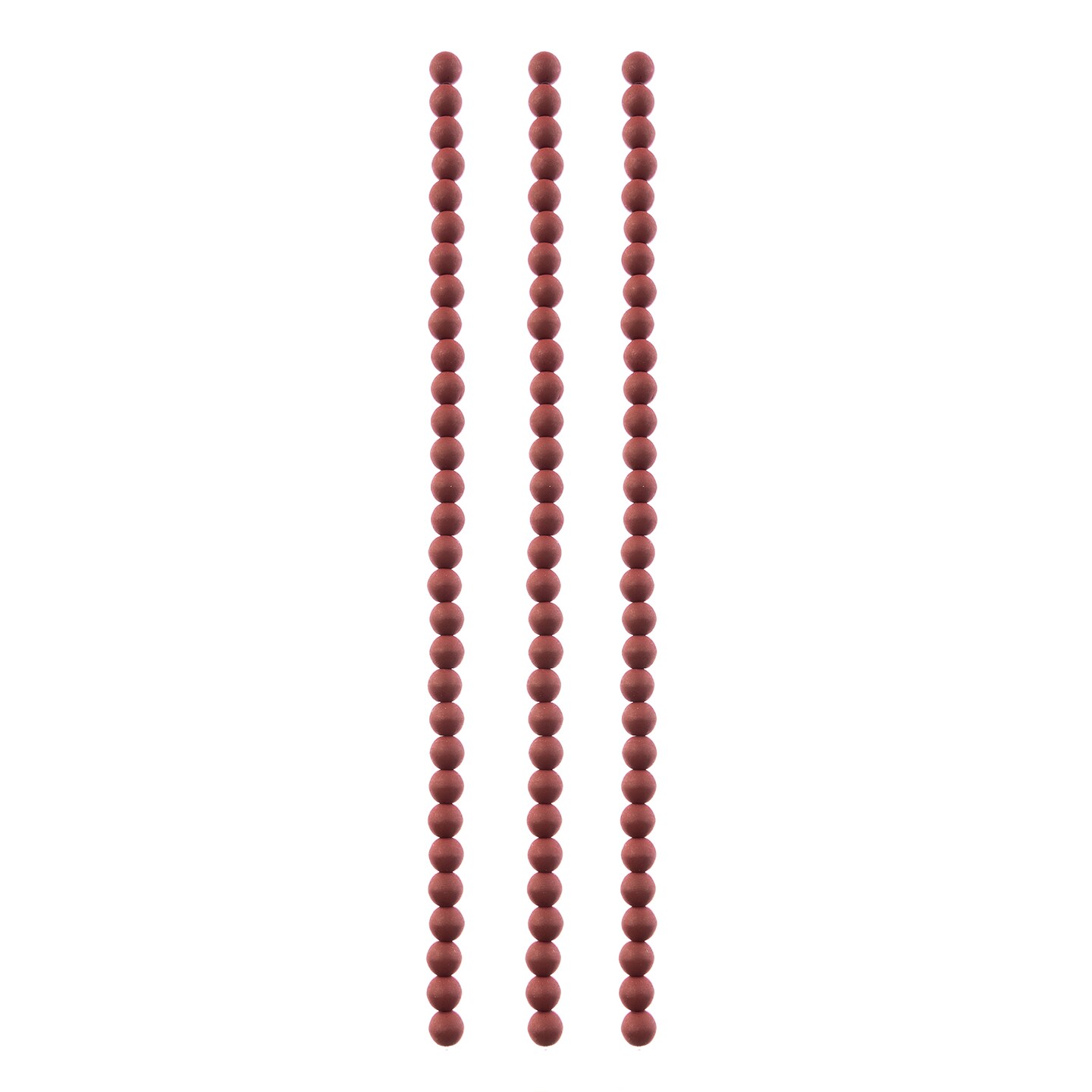 John Bead Czech Glass White Alabaster Velvet Round Bead 3 Strands