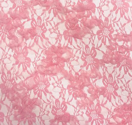 1 Yard Pink Mesh Sequins Embroidery Fabric, Polyester Spandex Blend