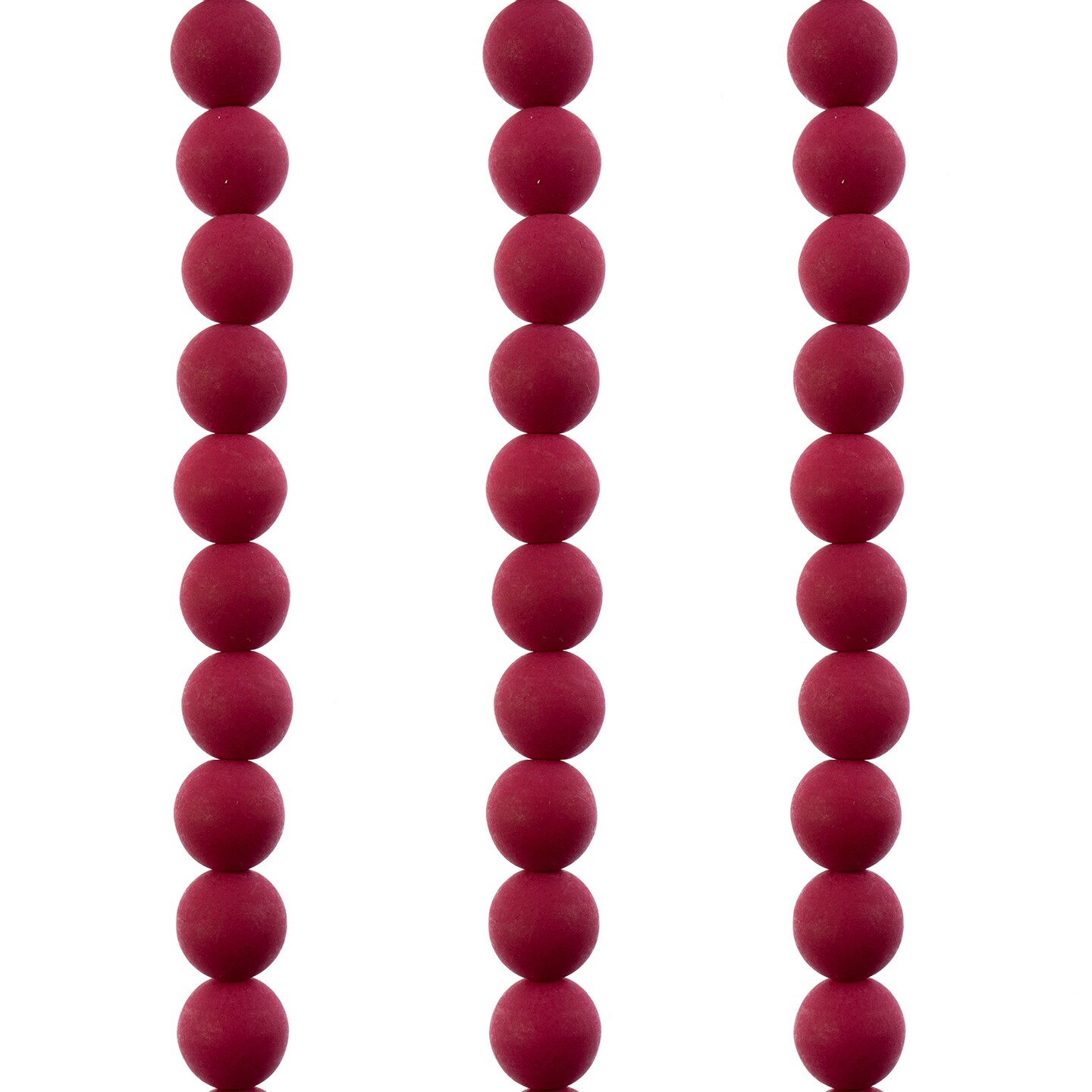 John Bead Czech Glass White Alabaster Velvet Round Bead 3 Strands