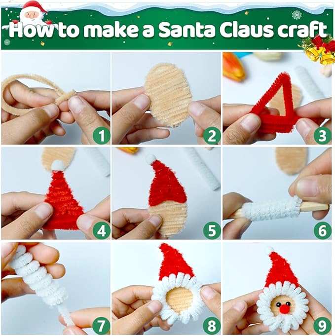 Pipe Cleaners,Christmas Pipe Cleaners, Chenille Stems, Pipe Cleaners for Crafts, Pipe Cleaner Crafts, Art and Craft Supplies.